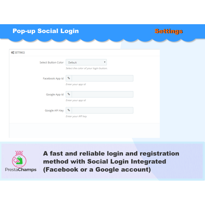Social login in pop-up – Modulo PrestaShop