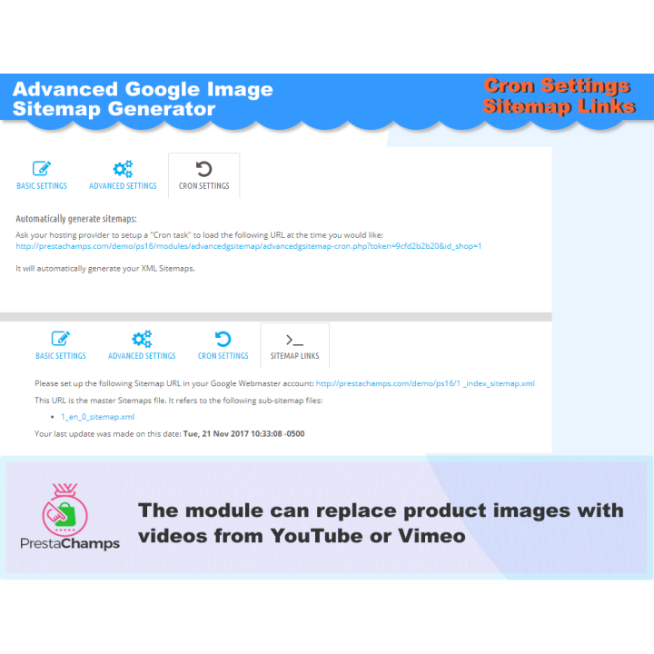 Generador avanzado de sitemap de imágenes Google – Módulo PrestaShop