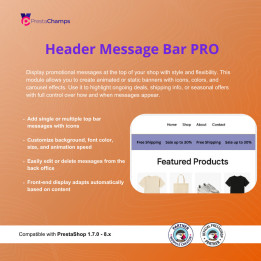 Header Message Bar PRO for PrestaShop | PrestaChamps