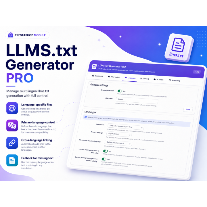 LLMS.txt Generator PRO for PrestaShop | PrestaChamps