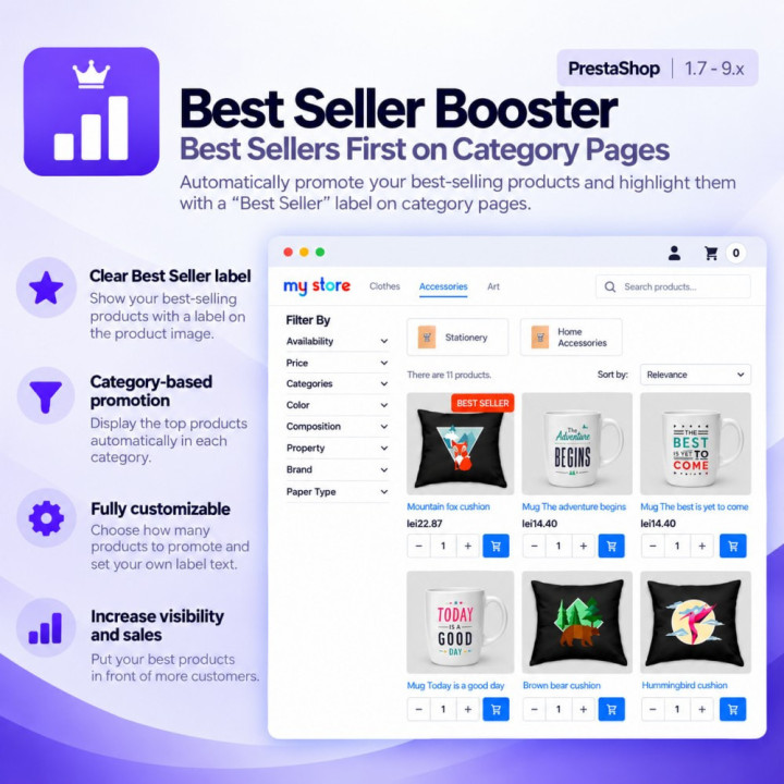 Best Seller Booster – Best Sellers First on Category Pages