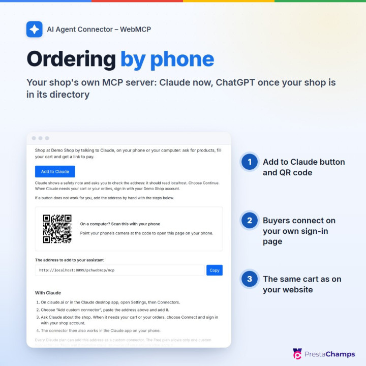 Ordering by phone with Claude through your shop's MCP server