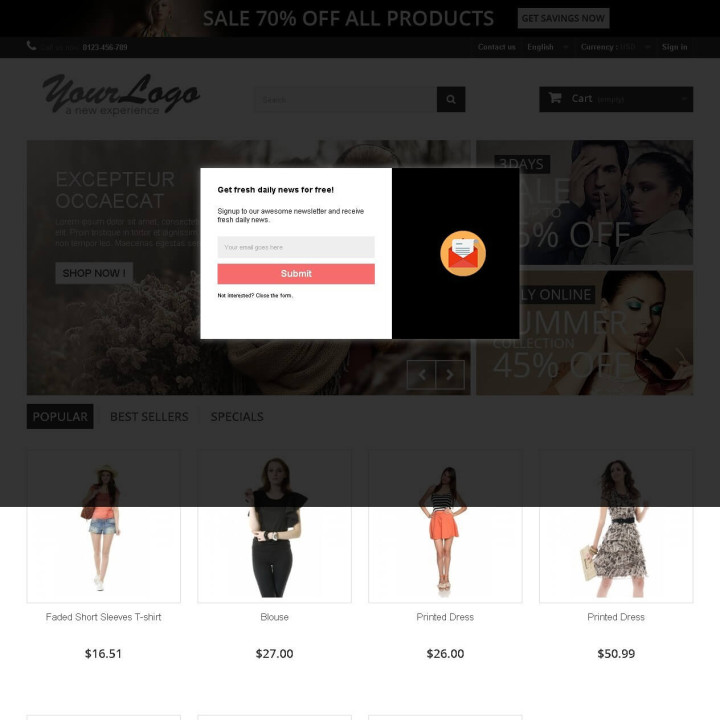 Module Ultimate Pop-up pour PrestaShop