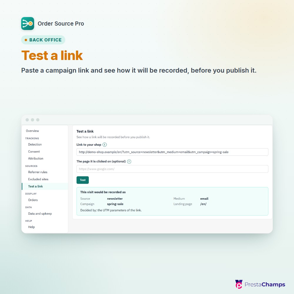 Test a link