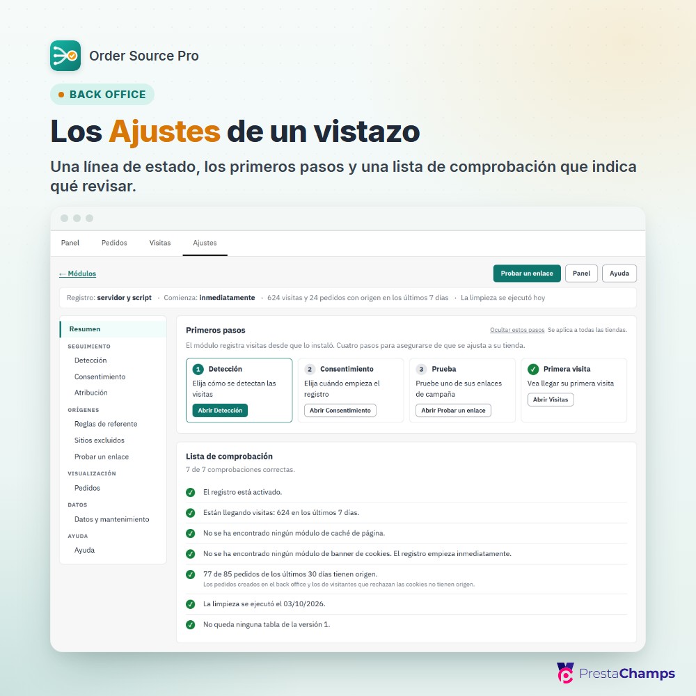 Los Ajustes de un vistazo