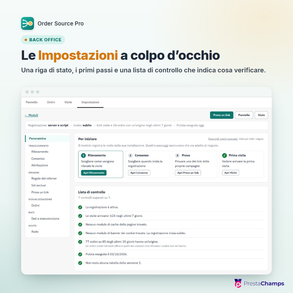 Le Impostazioni a colpo d’occhio