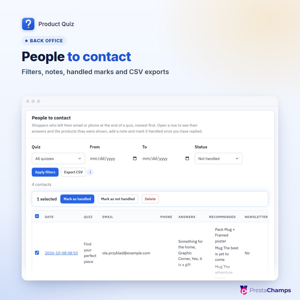 People to contact