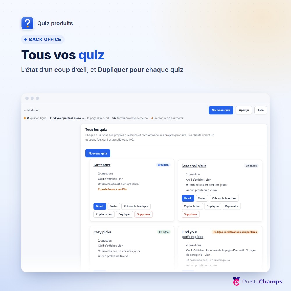 Tous vos quiz