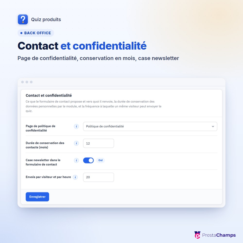 Contact et confidentialité