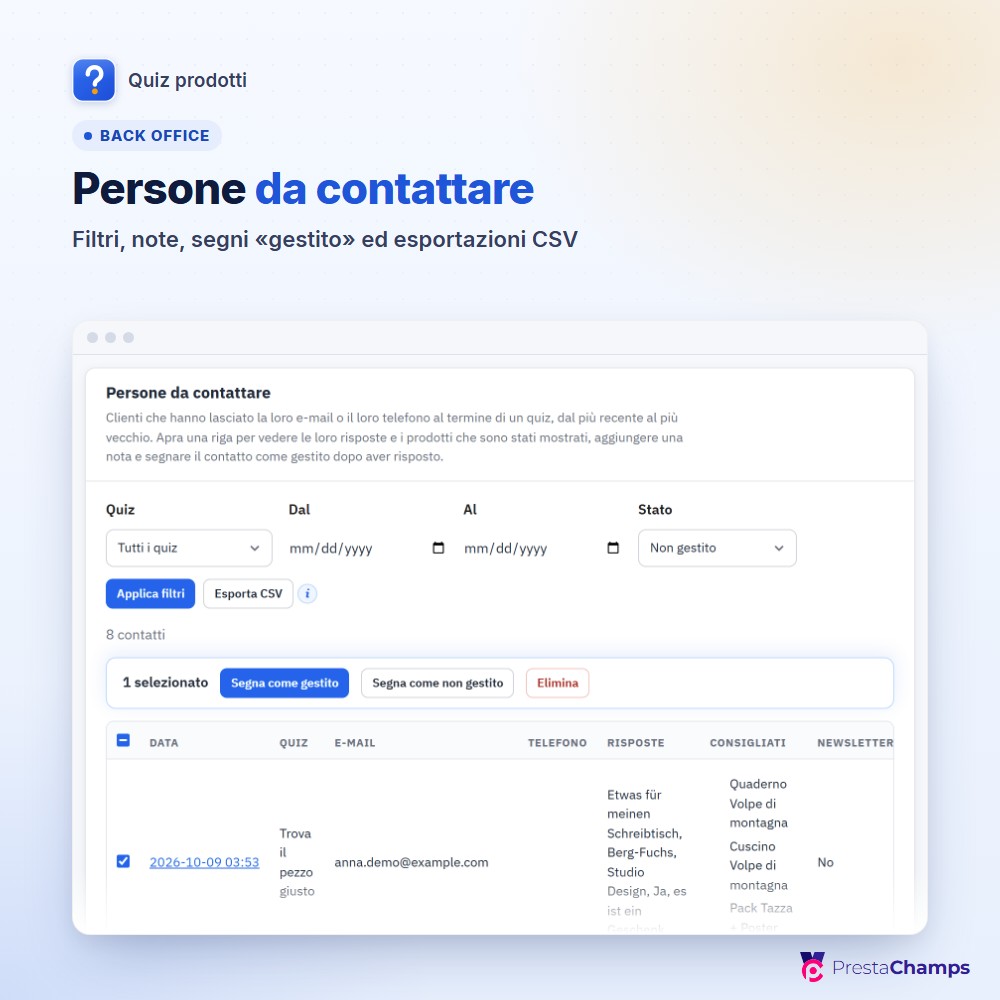 Persone da contattare