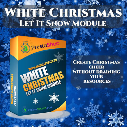 Snowflakes falling over a shop page